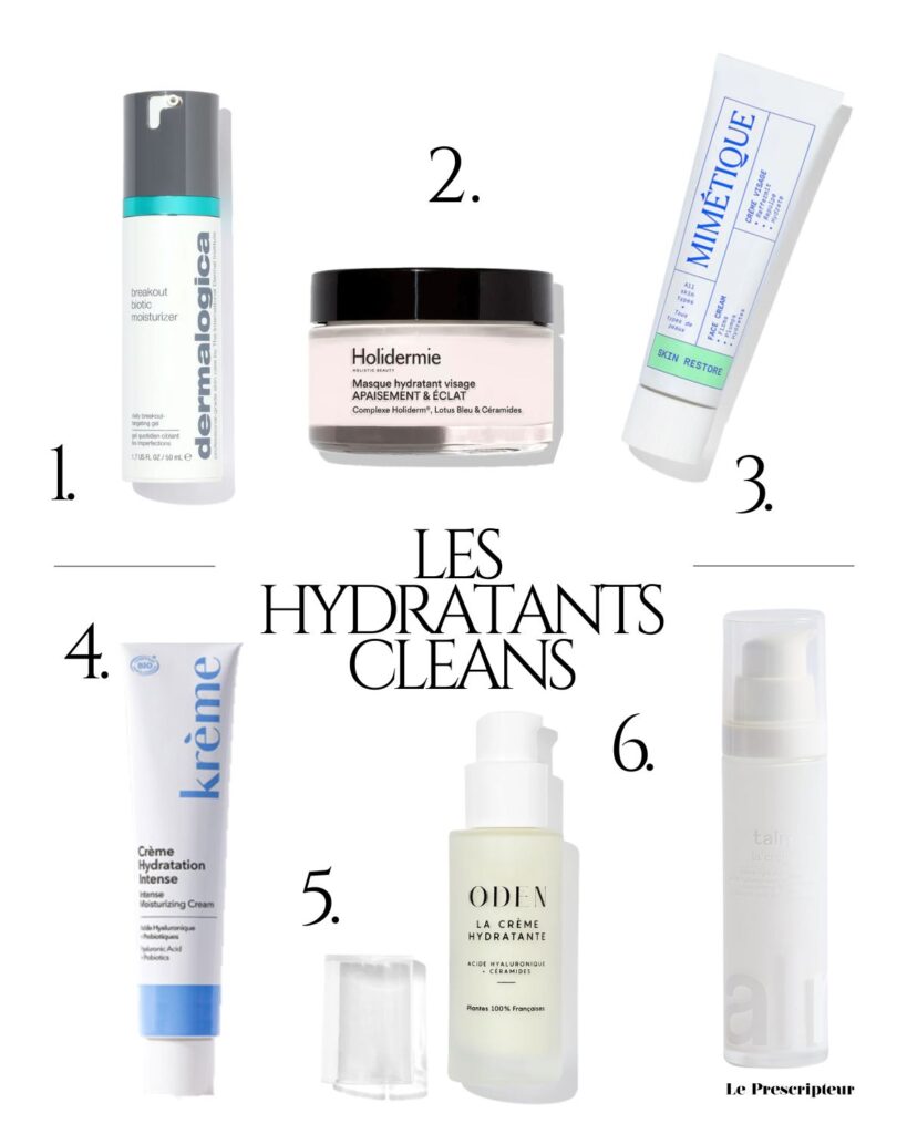 hydratant clean sélection des meilleurs crèmes hydratantes clean holidermie krème mimétique oden talm dermalogica prescription le prescripteur