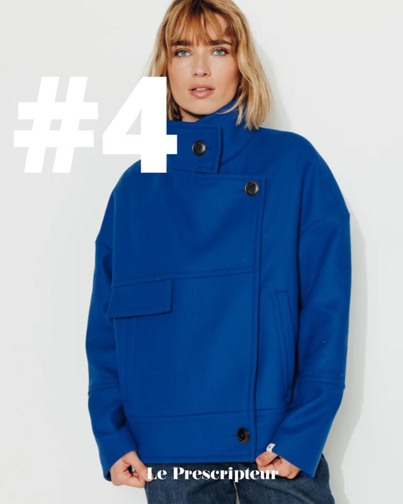 meilleur manteau chaud pour l'hiver trench and coat le prescripteur marine lener blouson oversize Mably en laine vierge bleu roi