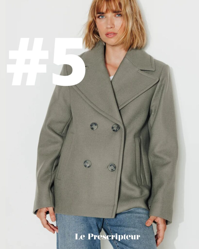 meilleur manteau chaud pour l'hiver trench and coat le prescripteur marine lener caban authentique Boisset en drap de laine gris