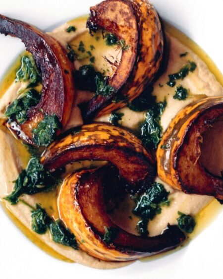 Recette purée de chou fleur et courge grillée du chef londonien Jesse Jenkins Cuisiner les légumes éditions marabout livre de recettes végétariennes le prescripteur 2